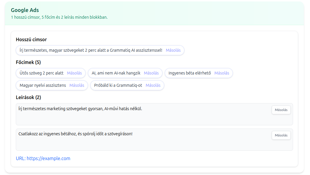 Google Ads generálása